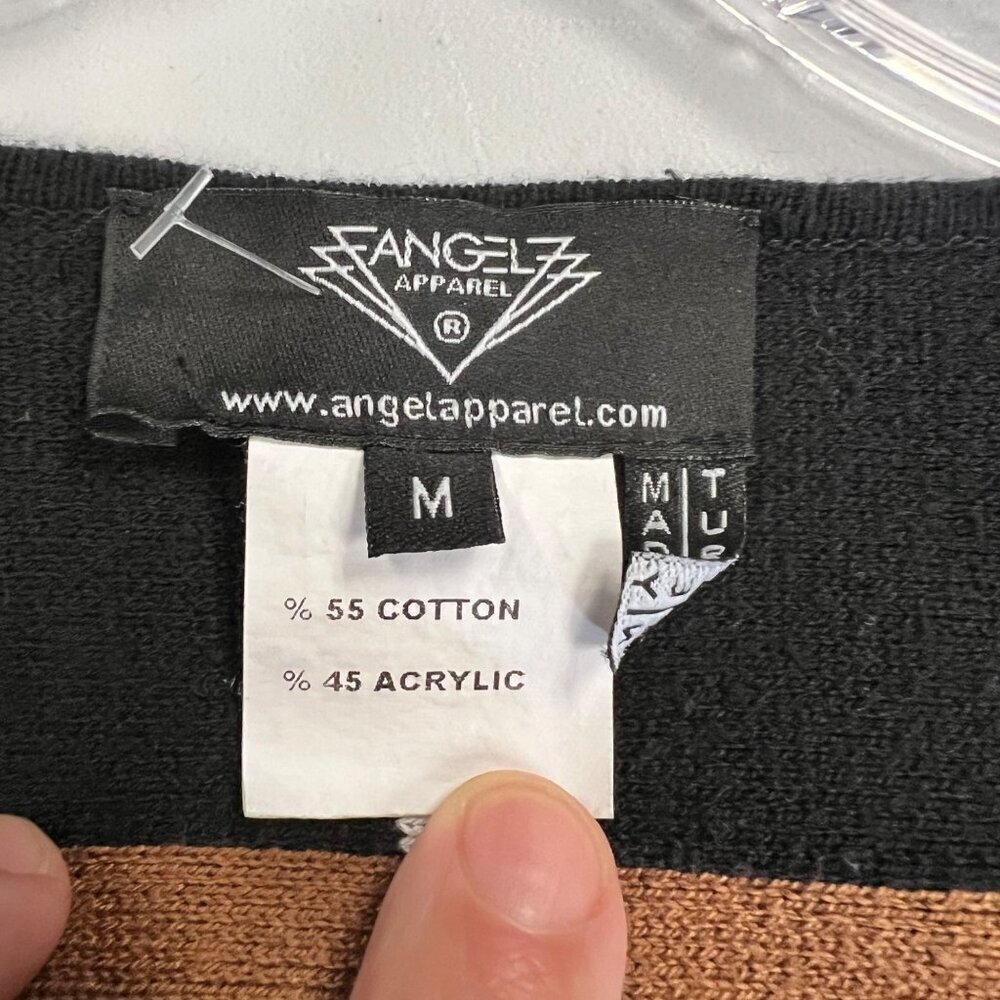 Angel Apparel Single Button Long Sleeve Plaid Cardigan Black/Multi Size Medium - Picture 8 of 8